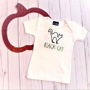 A Wish Black Cat Swarovski Crystal SS T-Shirt